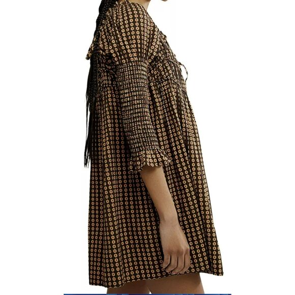 Free People Star Dip Smocked Back Babydoll Mini Dress Small NWT - Picture 3 of 10